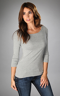 Three Dots Classic 3/4 Sleeve British Tee