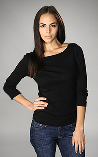 Three Dots Classic 3/4 Sleeve British Tee