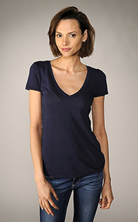 Three Dots Short Sleeve Deep V