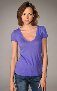 Three Dots Short Sleeve Deep V