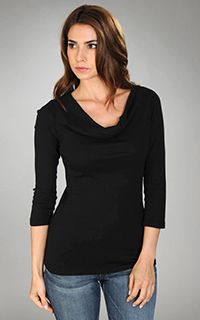 Three Dots Cotton Modal Cowl Neck