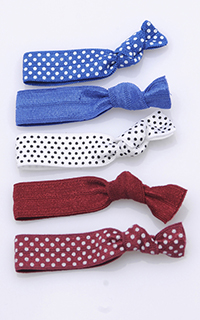 Cyndi Bands Set Of 5 Printed And Solid Hair Ties