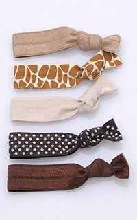 Cyndi Bands Set Of 5 Printed And Solid Hair Ties