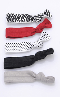 Cyndi Bands Set Of 5 Printed And Solid Hair Ties