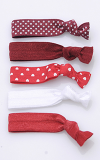 Cyndi Bands Set Of 5 Printed And Solid Hair Ties