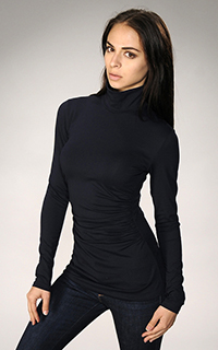 Susana Monaco Supplex Side Gather Turtleneck