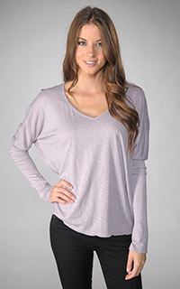 Velvet Belle Luxe Slub Long Sleeve V Neck